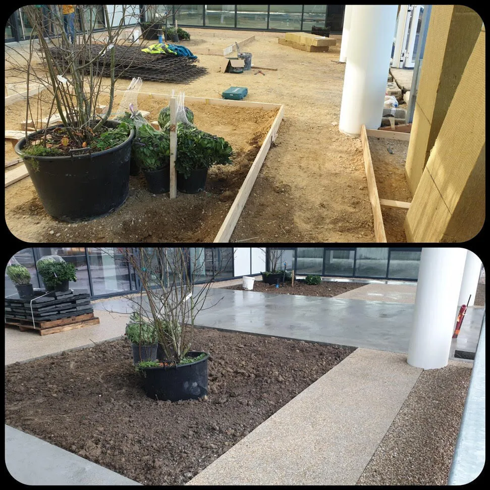 Béton désactivé & béton poncé (avant/après)